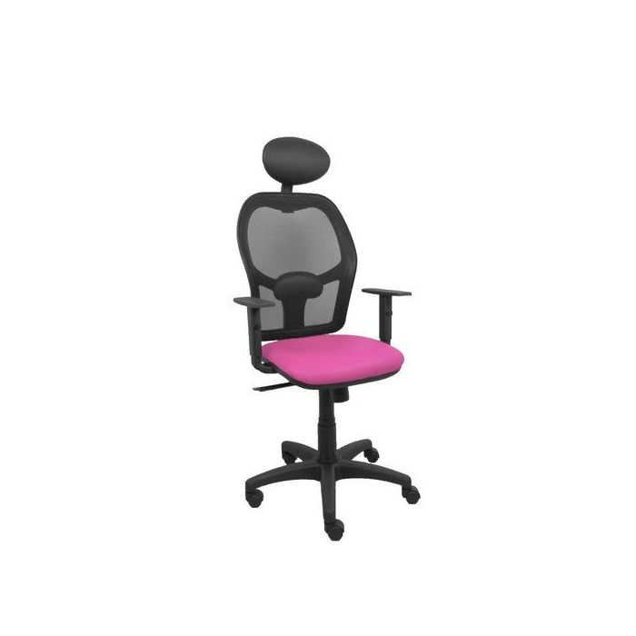 Silla Piqueras Y Crespo Alocen Brazos Regulables Cabecero Fijo Malla Negro Y Asiento Similpiel Rosa