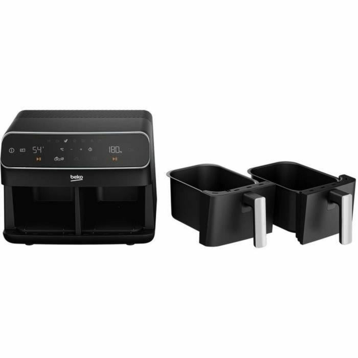 Beko FRL5388B Freidora de Aire Caliente Multifunción con Doble Cubeta 8.5L (2x 4.5L) para 2kg Patatas Fritas 2400W Negra 0 Beko FRL5388B Freidora de Aire Caliente Multifunción con Doble Cubeta 8.5L (2x 4.5L) para 2kg Patatas Fritas 2400W Negra 0