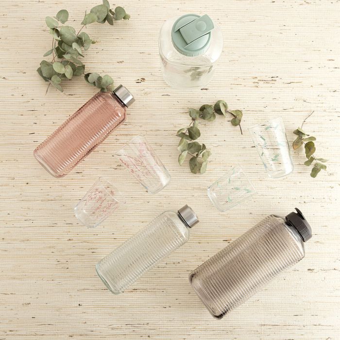 Botella de Agua Quid Velvet Rosa Vidrio 1 L (12 Unidades)