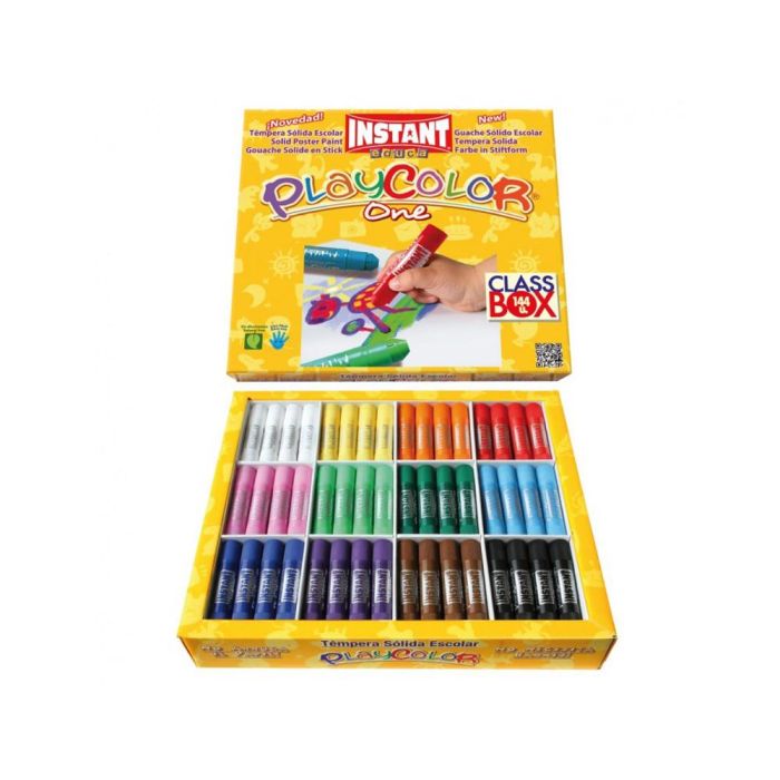 Tempera Solida En Barra Playcolor Escolar Caja De 144Unidades 12 Colores Surtidos 1