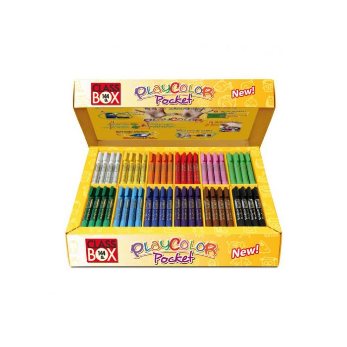 Tempera Solida En Barra Playcolor Pocket Escolar Caja De 144 Unidades 12 Colores Surtidos 1