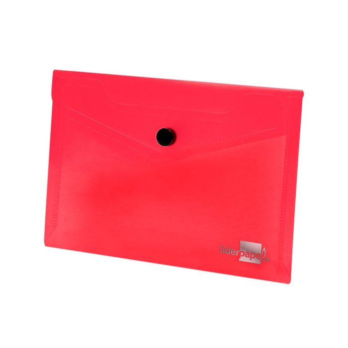 Carpeta Liderpapel Dossier Broche Polipropileno Din A6 Rojo Transparente 12 unidades