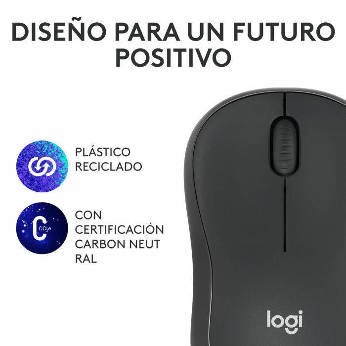 Ratón Bluetooth Inalámbrico Logitech M240 Grafito Monocromo 5