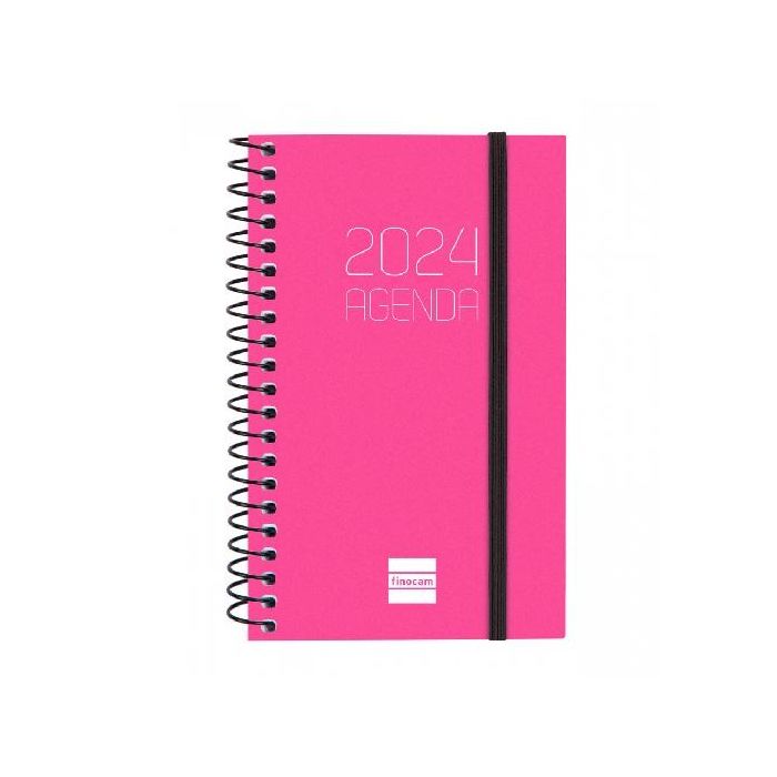 Finocam agenda espiral opaque e3 svh 79x127mm rosa 2024