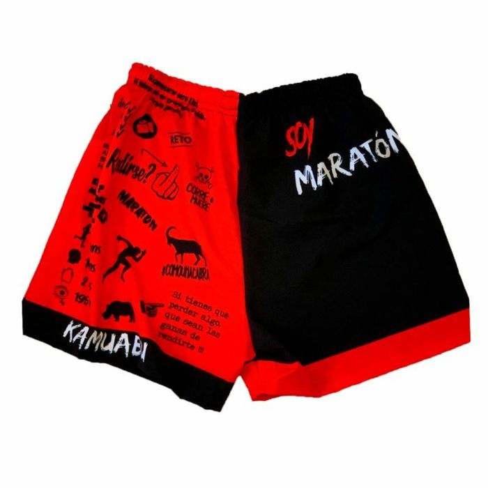Pantalones Cortos Deportivos para Mujer Kamuabu SoyMaraton Rojo Negro 1