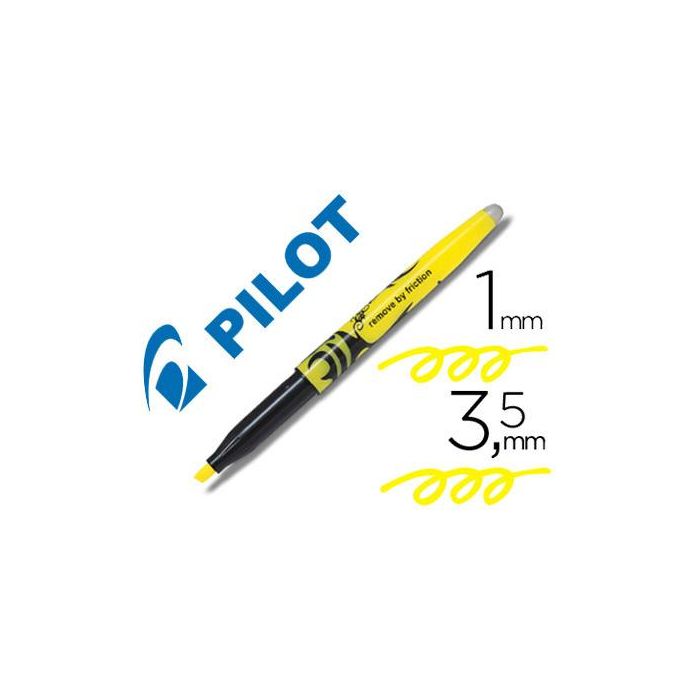 Rotulador Pilot Frixion Light Fluorescente Borrable Punta Defibra Color Amarillo 12 unidades