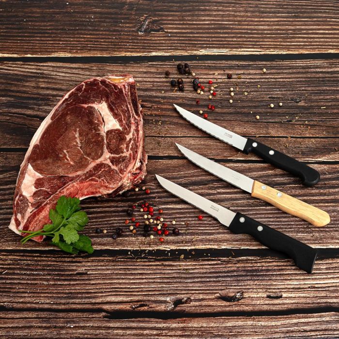 Cuchillo Chuletero Acero Inox Steak Madera Pradel 20,5 cm (12 Unidades) 2