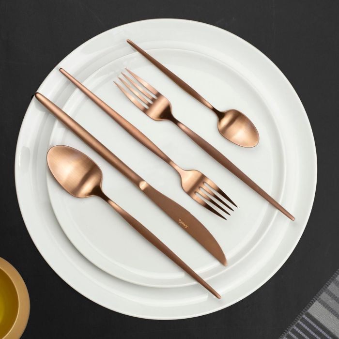 Set 12 Tenedores Mesa Acero y Pvd Soprano Copper Amefa 18-0-4 mm 2 Set 12 Tenedores Mesa Acero y Pvd Soprano Copper Amefa 18-0-4 mm 2