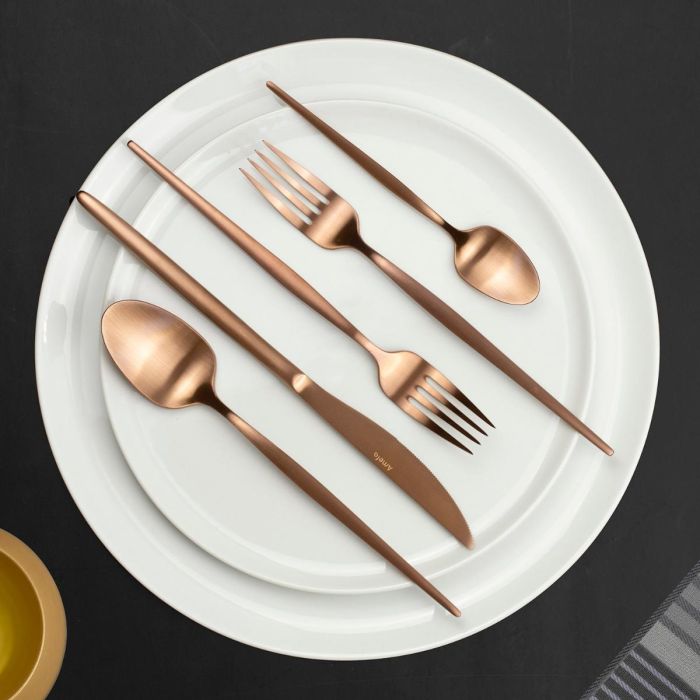 Set 12 Cucharas Mesa Acero y Pvd Soprano Copper Amefa 18-0-4 mm 2