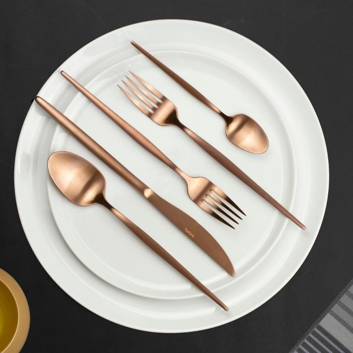 Set 12 Cuchara Postre Acero y Pvd Soprano Copper Amefa 18-0-4 mm 2