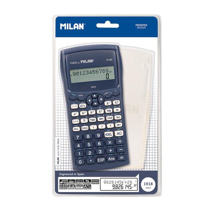 Milan Calculadora Científica M240 Serie 1918 Blíster Azul 2 Milan Calculadora Científica M240 Serie 1918 Blíster Azul 2