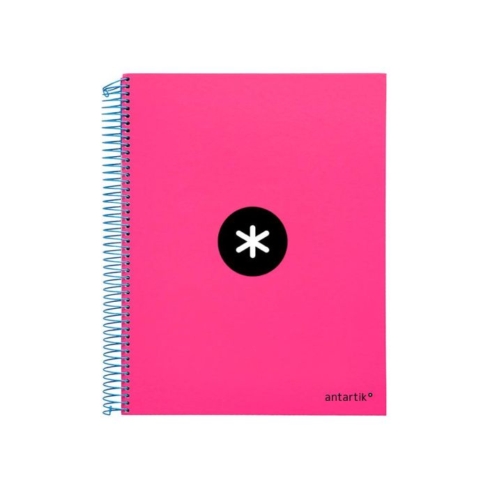 Cuaderno Espiral A4 Micro Antartik Tapa Forrada 120H 100 gr Horizontal 5 Bandas 4 Taladros Color Rosa 1