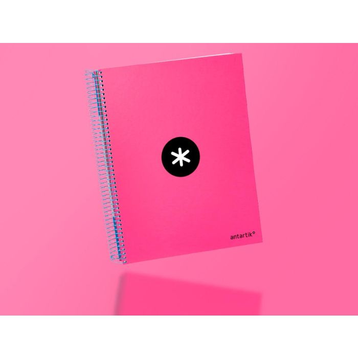 Cuaderno Espiral A4 Micro Antartik Tapa Forrada 120H 90 gr Horizontal 5 Bandas 4 Taladros Color Rosa 8