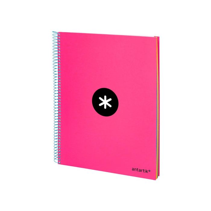 Cuaderno Espiral A4 Micro Antartik Tapa Forrada 120H 90 gr Horizontal 5 Bandas 4 Taladros Color Rosa 3