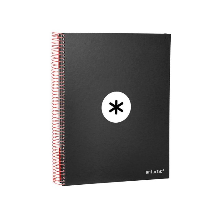 Cuaderno Espiral A4 Micro Antartik Tapa Forrada 120H 90 gr Horizontal 5 Bandas 4 Taladros Color Negro 4