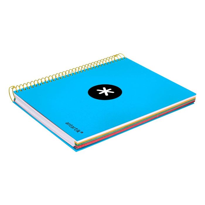 Cuaderno Espiral A5 Micro Antartik Tapa Forrada 120H 100 gr Horizontal 5 Bandas 6 Taladros Color Azul 1