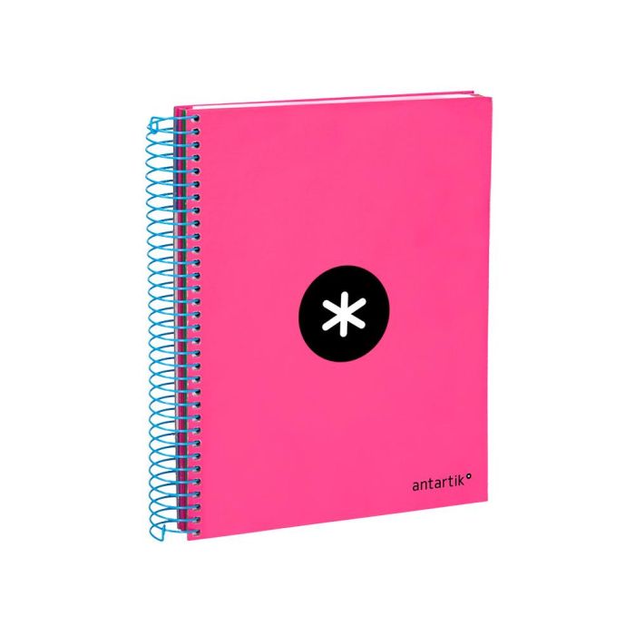 Cuaderno Espiral A5 Micro Antartik Tapa Forrada 120H 100 gr Horizontal 5 Bandas 6 Taladros Color Rosa 4