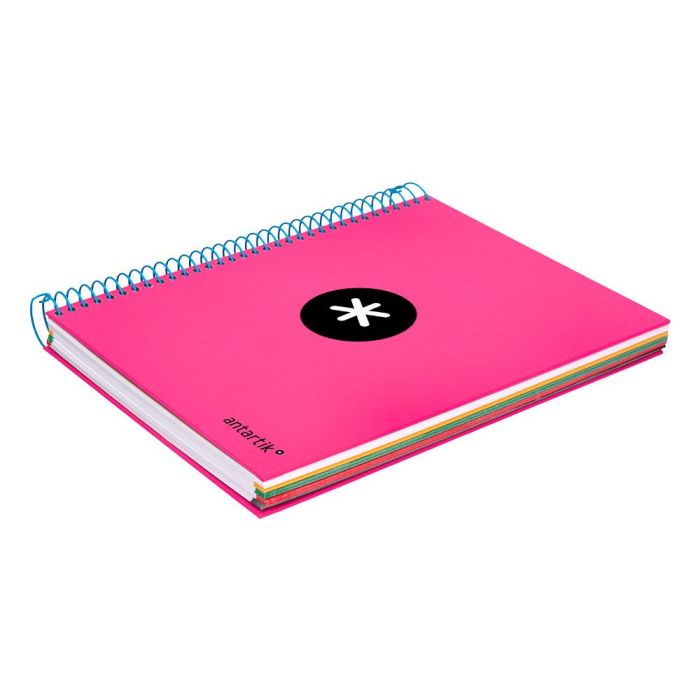 Cuaderno Espiral A5 Micro Antartik Tapa Forrada 120H 100 gr Horizontal 5 Bandas 6 Taladros Color Rosa 5