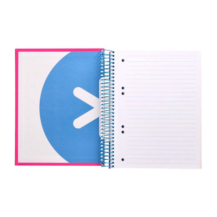 Cuaderno Espiral A5 Micro Antartik Tapa Forrada 120H 100 gr Horizontal 5 Bandas 6 Taladros Color Rosa 6