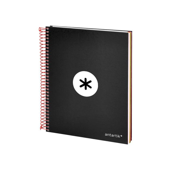 Cuaderno Espiral A5 Micro Antartik Tapa Forrada 120H 90 gr Horizontal 5 Bandas 6 Taladros Color Negro 2