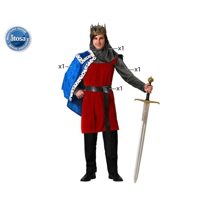 Disfraz Rey Medieval Capa Azul Hombre Adulto