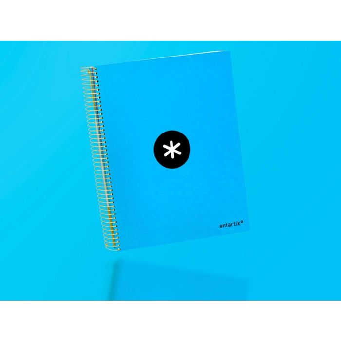 Cuaderno Espiral A4 Micro Antartik Tapa Forrada 120H 90 gr Cuadro 5 mm 5 Bandas 4 Taladros Color Azul 8