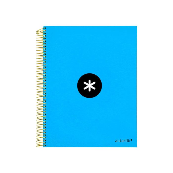 Cuaderno Espiral A4 Micro Antartik Tapa Forrada 120H 90 gr Cuadro 5 mm 5 Bandas 4 Taladros Color Azul 1