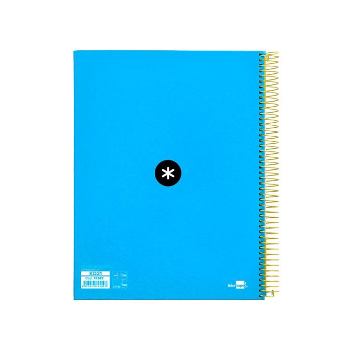 Cuaderno Espiral A4 Micro Antartik Tapa Forrada 120H 90 gr Cuadro 5 mm 5 Bandas 4 Taladros Color Azul 2