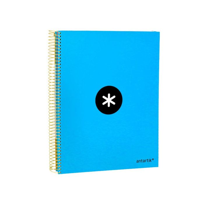 Cuaderno Espiral A4 Micro Antartik Tapa Forrada 120H 90 gr Cuadro 5 mm 5 Bandas 4 Taladros Color Azul 4