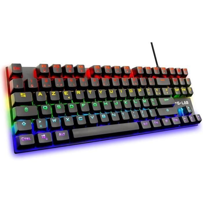 Teclado del jugador - The G -lab - Keyz -Mercury -B/FR - Mecánica - TKL - Negro