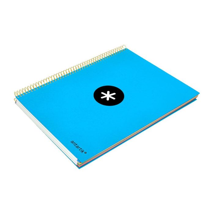Cuaderno Espiral A4 Micro Antartik Tapa Forrada 120H 100 gr Liso Con Bandas 4 Taladros Color Azul 2