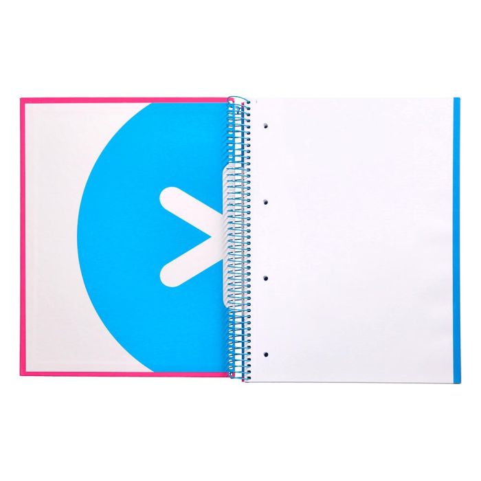 Cuaderno Espiral A4 Micro Antartik Tapa Forrada 120H 90 gr Liso Con Bandas 4 Taladros Color Rosa Fluor 6