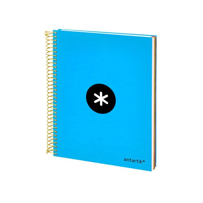 Cuaderno Espiral A5 Micro Antartik Tapa Forrada 120H 90 gr Liso Con Bandas 6 Taladros Color Azul 3