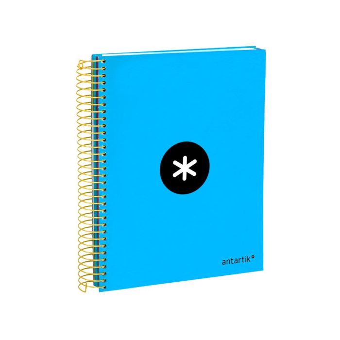 Cuaderno Espiral A5 Micro Antartik Tapa Forrada 120H 90 gr Liso Con Bandas 6 Taladros Color Azul 4