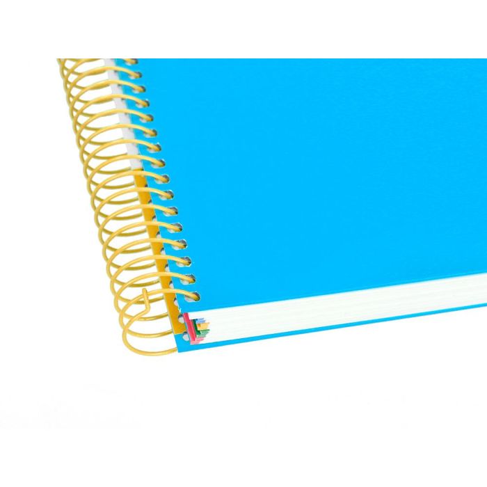 Cuaderno Espiral A5 Micro Antartik Tapa Forrada 120H 90 gr Liso Con Bandas 6 Taladros Color Azul 7