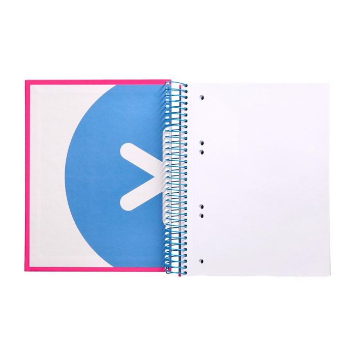 Cuaderno Espiral A5 Micro Antartik Tapa Forrada 120H 90 gr Liso Con Bandas 6 Taladros Color Rosa Fluor 3