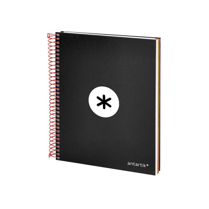 Cuaderno Espiral A5 Micro Antartik Tapa Forrada 120H 90 gr Liso Con Bandas 6 Taladros Color Negro 3