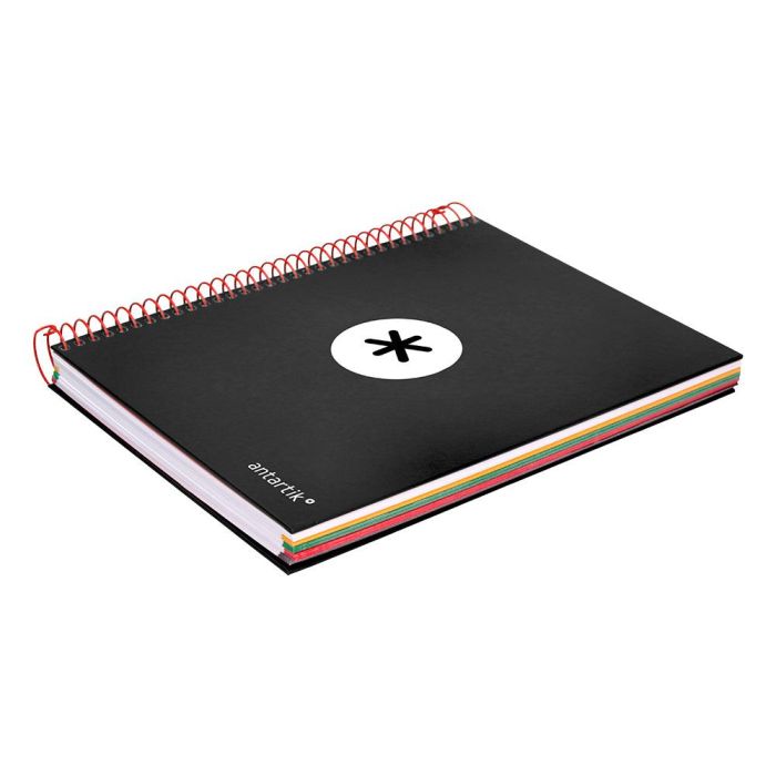 Cuaderno Espiral A5 Micro Antartik Tapa Forrada 120H 90 gr Liso Con Bandas 6 Taladros Color Negro 5