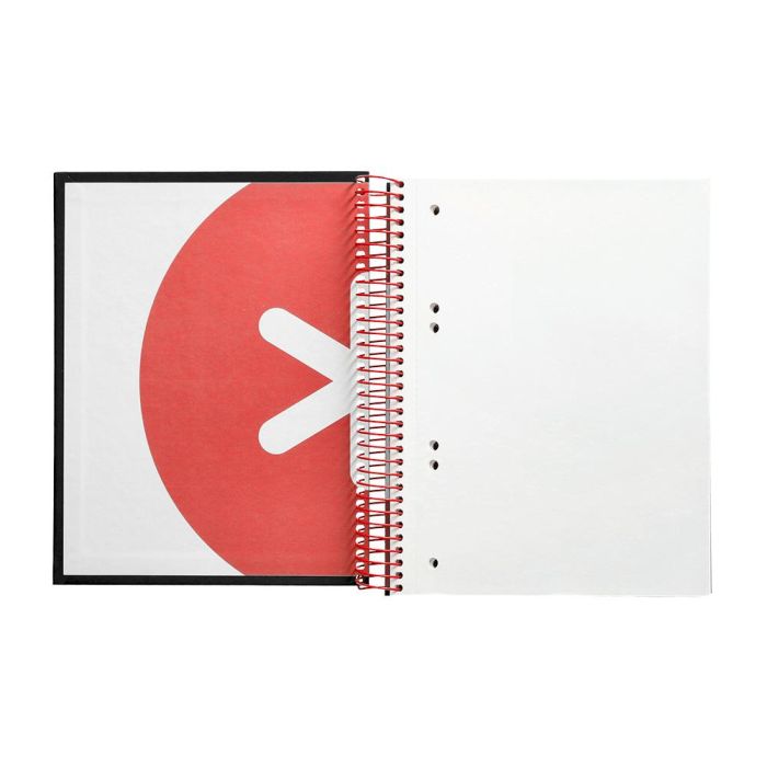 Cuaderno Espiral A5 Micro Antartik Tapa Forrada 120H 90 gr Liso Con Bandas 6 Taladros Color Negro 6