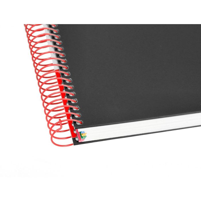 Cuaderno Espiral A5 Micro Antartik Tapa Forrada 120H 90 gr Liso Con Bandas 6 Taladros Color Negro 7