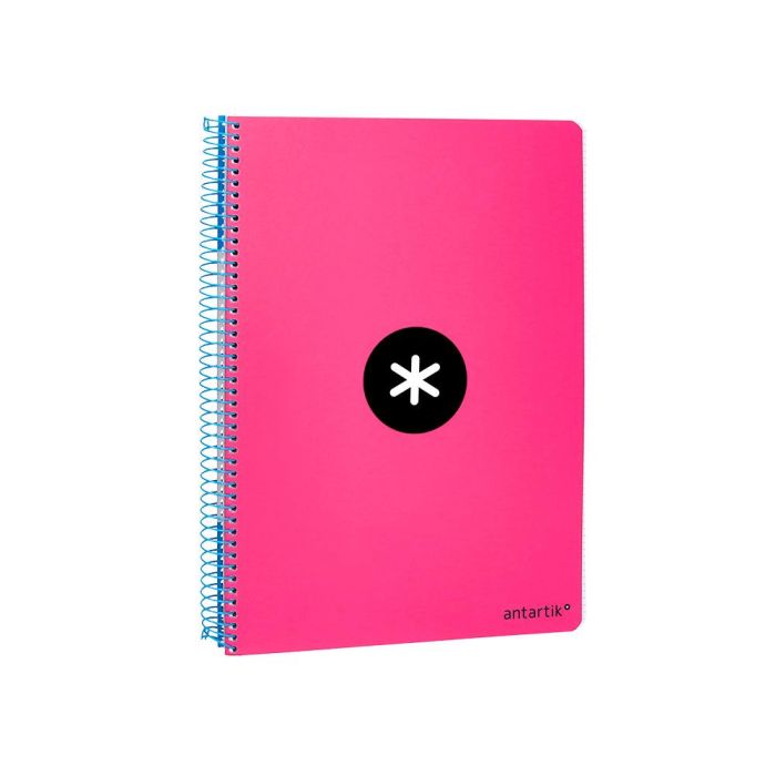 Cuaderno Espiral Liderpapel A4 Micro Antartik Tapa Dura 80H 100 gr Cuadro 5 mm Sin Bandas 4 Taladros Color Rosa Fluor 1