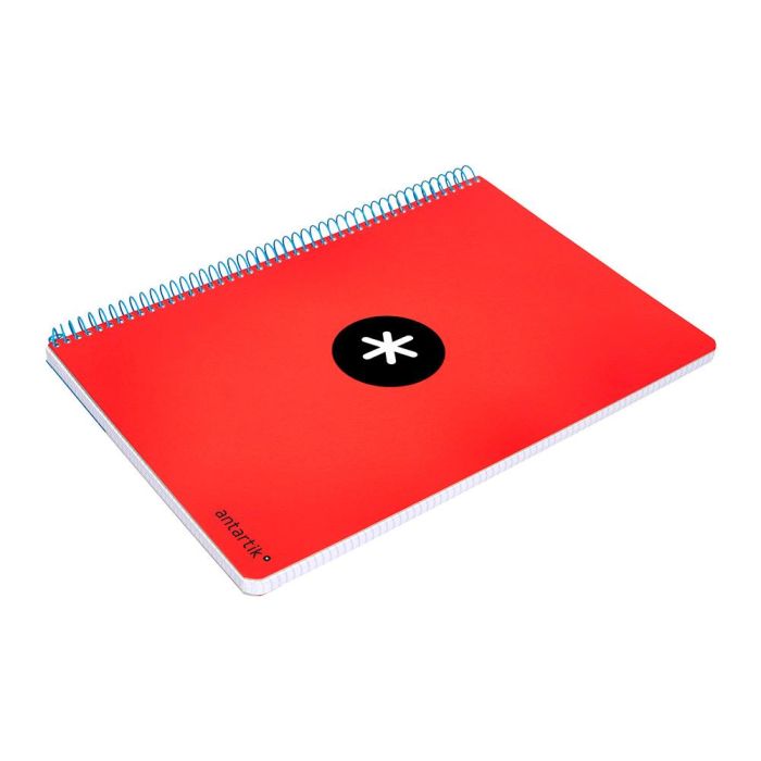 Cuaderno Espiral Liderpapel A5 Antartik Tapa Dura 80H 100 gr Cuadro 5 mm Con Margen Color Rojo 1