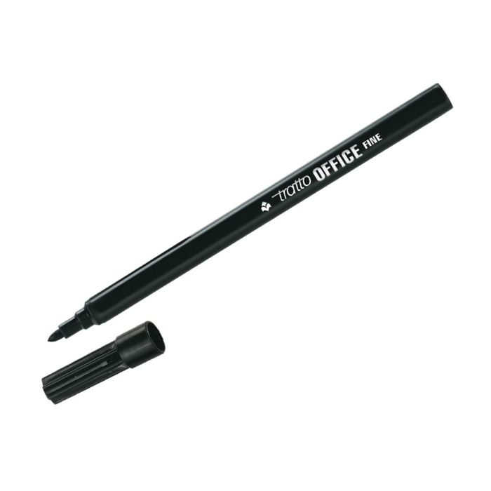 Rotulador Tratto Office Fine Punta De Fibra Trazo 0,7 mm Negro 12 unidades 1