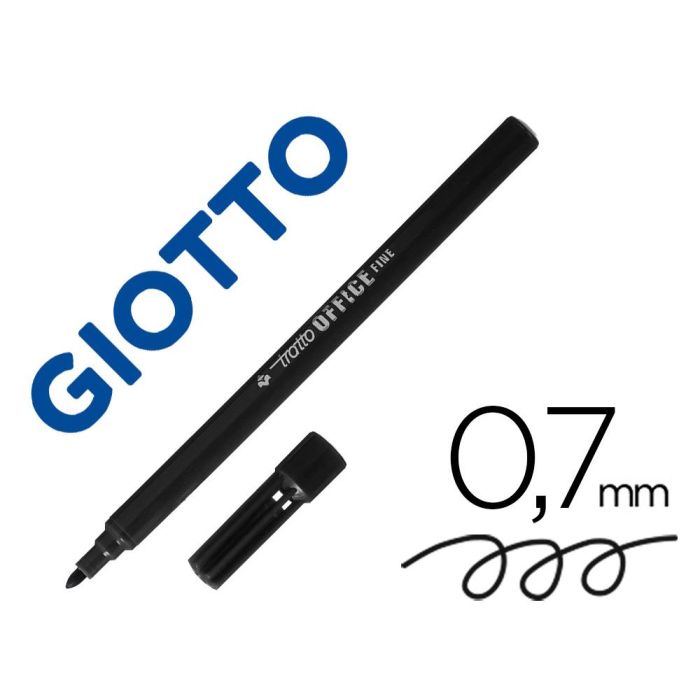 Rotulador Tratto Office Fine Punta De Fibra Trazo 0,7 mm Negro 12 unidades