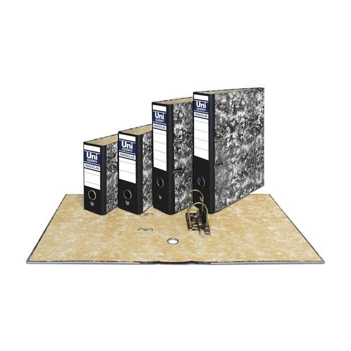 Unisystem Novoclas Archivador Palanca 65 mm Cuarto Natural Cartón Forrado Negro Unisystem Novoclas Archivador Palanca 65 mm Cuarto Natural Cartón Forrado Negro