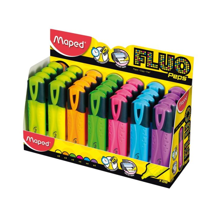 Rotulador Maped Fluo Peps Classic Expositor De 28 Unidades Colores Surtidos 1