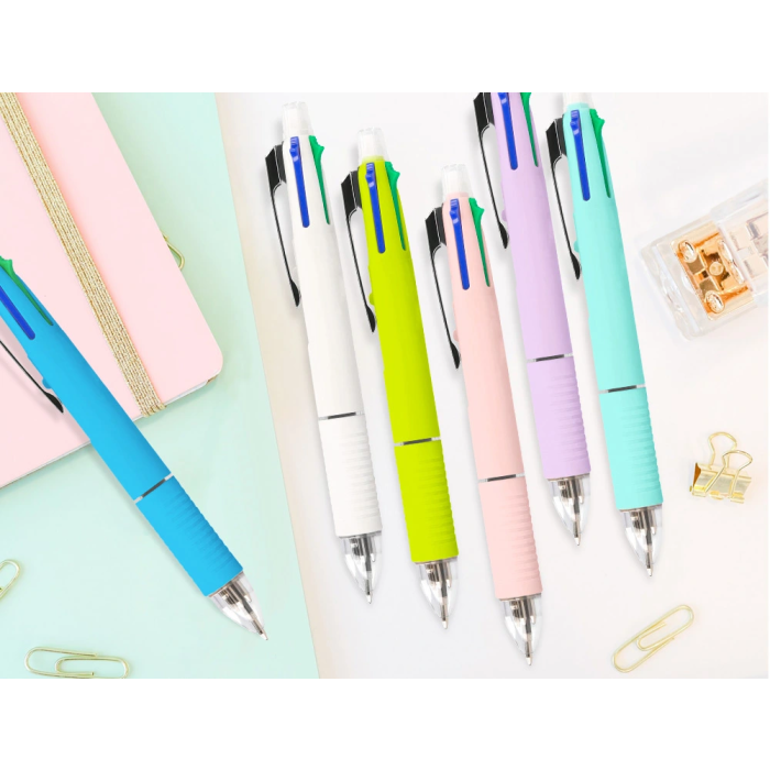 Liderpapel Bolígrafo Multifunción 5 en 1 con Portaminas, Tinta Azul, Negro, Rojo, Verde y Trazo 0,7mm 6