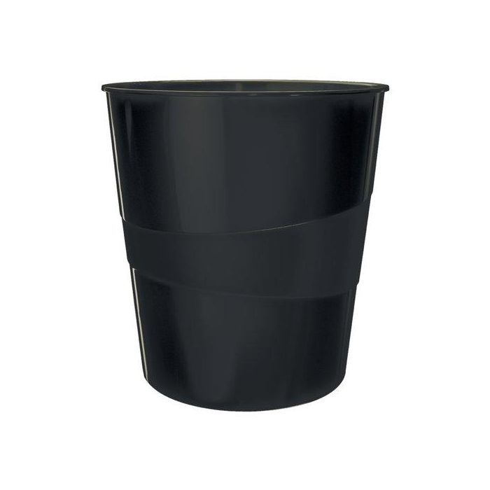 Papelera Plastico Cerrada Leitz Wow 15L Negro