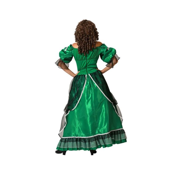 Disfraz Dama Sureña Verde Vestido Mujer Adulto Talla M-L