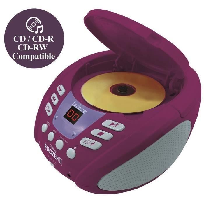 Lexibook Reproductor CD Portátil Bluetooth 5.0 Frozen 2 Niños CD/CD-R/CD-RW con Luces Multicolor, Función Karaoke y Auxiliar 4